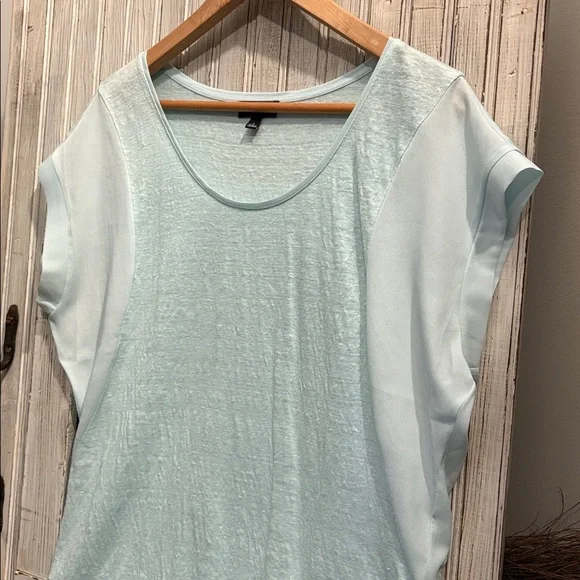 The Limited Linen Sheer Short Sleeve Top Light Green Size L EUC - Picture 3 of 9